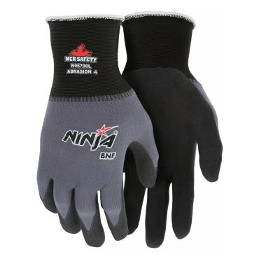 Ninja® BNF Work Gloves 15 Gauge Nylon / Spandex Shell NFT® Coated Palm and Fingertips