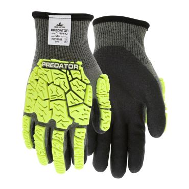 Predator® Insulated Mechanics Gloves Hi-Visibility Impact Resistant Work Gloves Cut Resistant ARX® Aramid Shell Tire Tread TPR on Back, Fingers, and Thumb