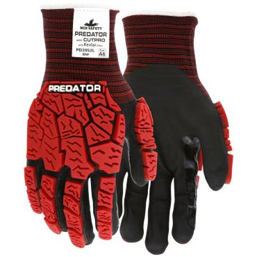 Predator® Mechanics Gloves Impact Resistant Work Gloves Cut Resistant Kevlar® Steel Shell Tire Tread TPR on Back, Fingers, and Thumb