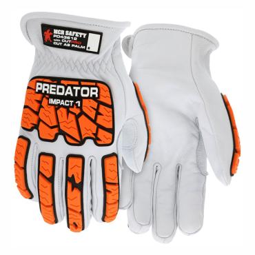 Predator® Mechanics Gloves Goatskin Leather Drivers Work Gloves Tire Tread TPR on Back, Fingers, and Thumb Kevlar® Cut Resistant Liner