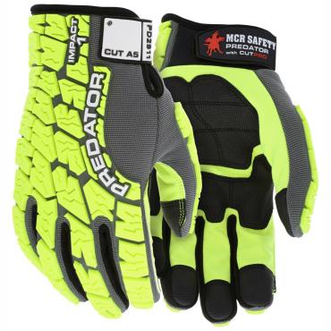 Predator Mechanics Work Gloves Impact Resistant Gloves Synthetic Leather Palm, MAXGrid Palm and Fingers Tire Tread Pattern TPR on Spandex Back HyperMax® Cut Resistant Palm Liner